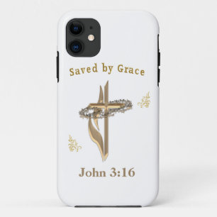 Funda Para iPhone 11 Verso de la Biblia salvado por Grace