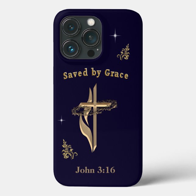 Funda De Case-Mate Para iPhone Verso de la Biblia salvado por Grace (Reverso )