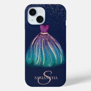 Funda Para iPhone 15 Vestido Elegante Azul Marino