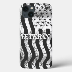 Funda Para iPhone 13 Veterano de EE. UU. - vertical vintage blanco