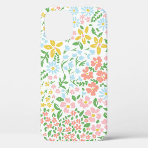 Funda Para iPhone 12 Vetor sin fisuras de color floral sobre un blanco 