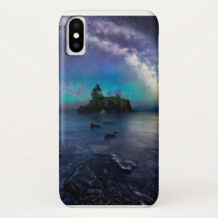 Funda Para iPhone X Vía láctea sobre roca hueco