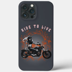 Funda Para iPhone 13 Pro Max Viaje a la vida - Chica de motociclistas