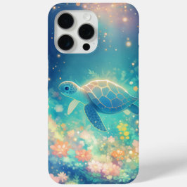Funda Para iPhone 15 Pro Max Viaje de tortugas a través de un vibrante jardín s