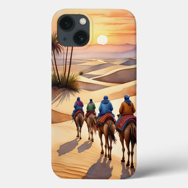 Funda De Case-Mate Para iPhone Viaje del desierto al atardecer - Caravana de came (Reverso)