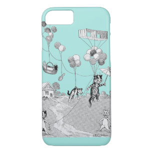 Funda Para iPhone 8/7 Viaje en globo de gato, Louis Wain