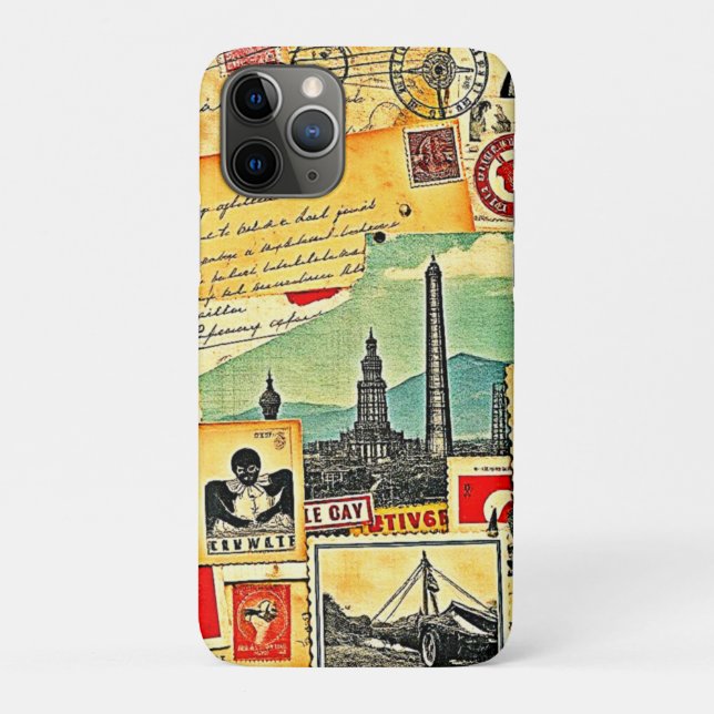 Funda De Case-Mate Para iPhone Viaje postal histórico (Reverso)