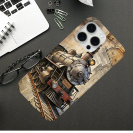Funda Para iPhone 15 Pro Max Viaje Retro de Tren de Vapor Vintage Personalizado