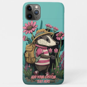 Funda Para iPhone 11 Pro Max Viajero Tejón en Custom Cottagecore con flores sil