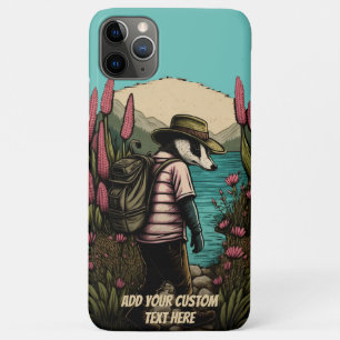 Funda Para iPhone 11 Pro Max Viajero Tejón en Estilo Cottagecore de flores silv