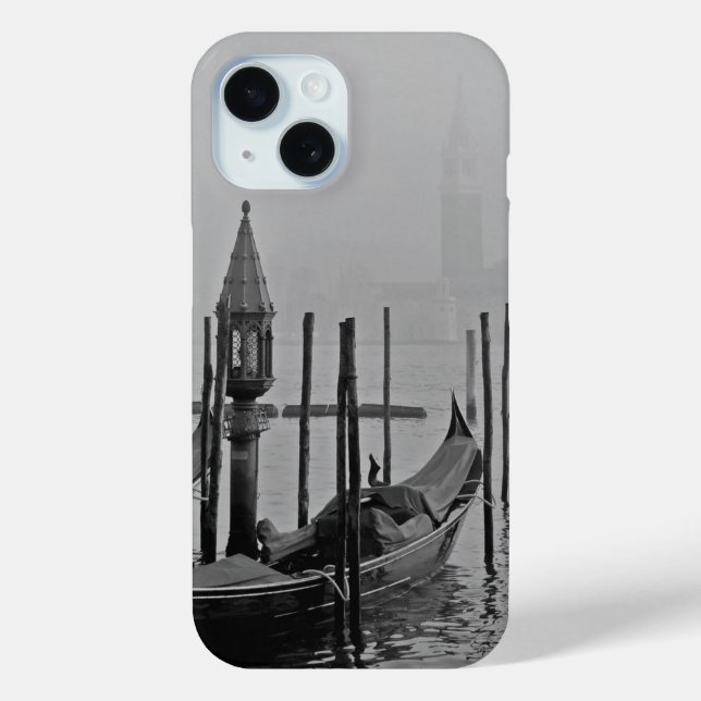 Funda De Case-Mate Para iPhone Viajes de Venecia Negra y Blanca en Italia (Reverso )