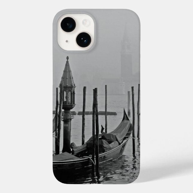 Funda De Case-Mate Para iPhone Viajes de Venecia Negra y Blanca en Italia (Reverso )