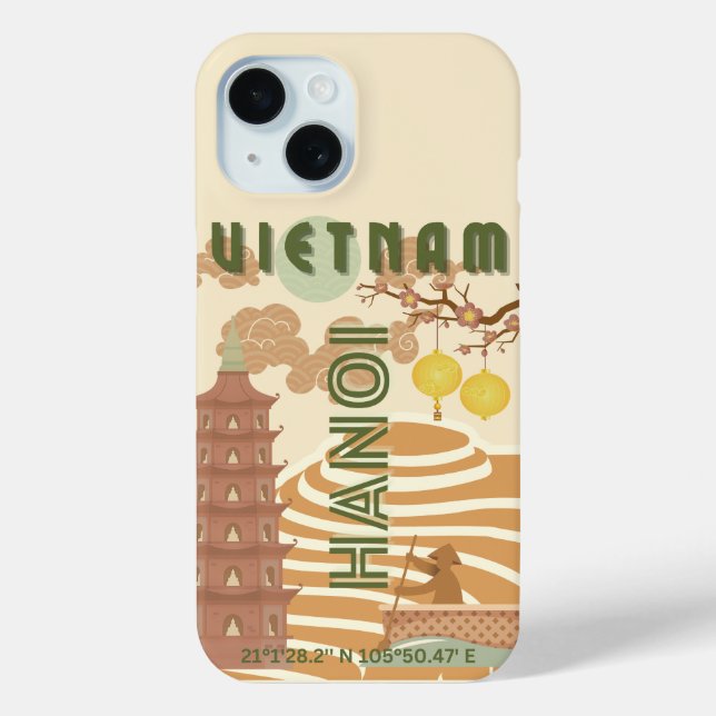 Funda De Case-Mate Para iPhone Viajes de Vietnam, cosecha (Reverso )