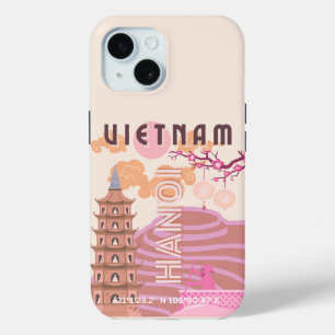 Funda Para iPhone 15 Viajes de Vietnam, retro