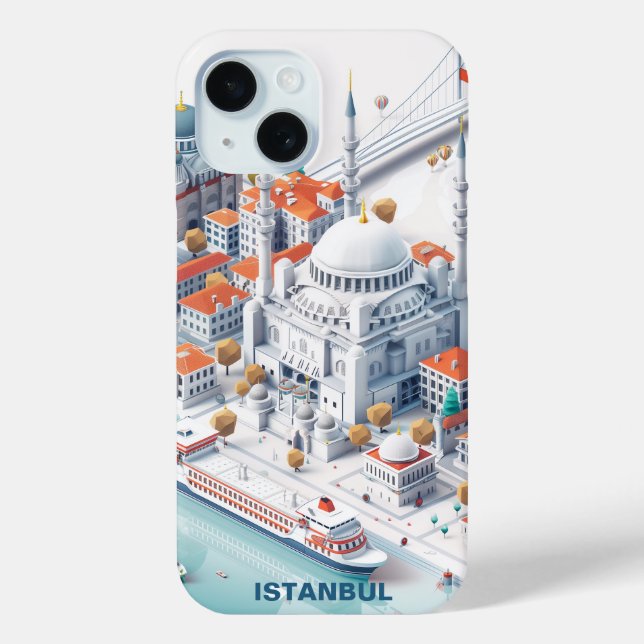 Funda De Case-Mate Para iPhone Viajes isométricos por Estambul (Reverso )