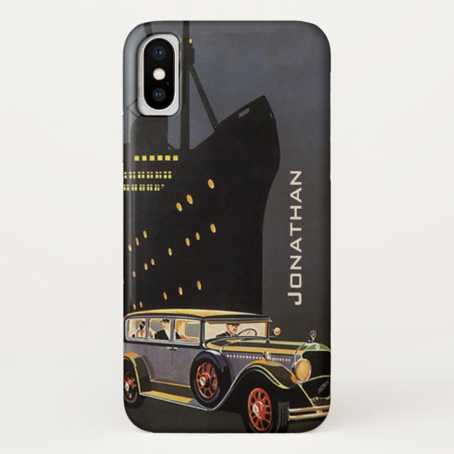 Funda De Case-Mate Para iPhone Viajes Vintage, Crucero y Coche Antiguo (Reverso)