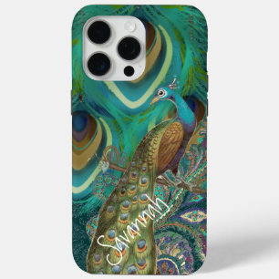 title_seo2 Vibe Vintage Damask Peacock Feathers iPhone