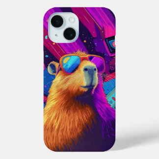 Funda Para iPhone 15 Vibes Capybara Retro Design