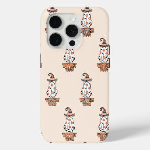 Funda Para iPhone 15 Pro "Vibes de brujería" Naranja fantasma de Halloween