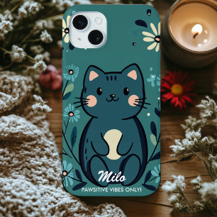 Funda Para iPhone 14 Pro De Case-Mate Vibraciones de gato adorable: encanto acogedor y l
