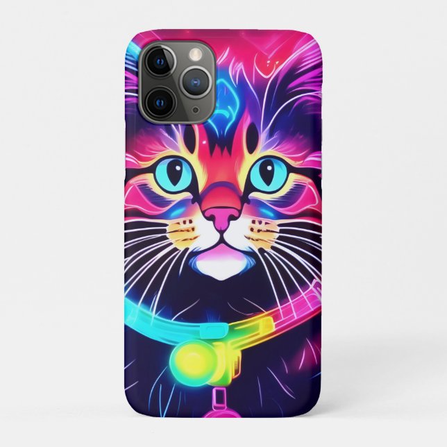 Funda De Case-Mate Para iPhone Vibraciones de Gato Arcoíris (Reverso)