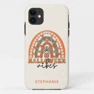 Funda Para iPhone 11 Vibraciones de Halloween Boho Arcoíris Otoño Hallo