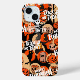 Funda Para iPhone 15 Vibraciones espeluznantes de Halloween lindas y at