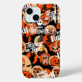 Funda Para iPhone 15 Vibraciones espeluznantes y lindas de Halloween