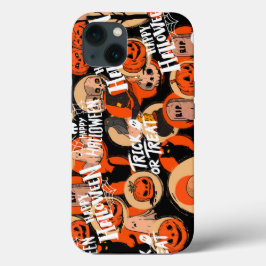 Funda Para iPhone 13 Vibraciones espeluznantes y lindas de Halloween