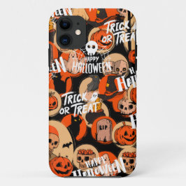 Funda Para iPhone 11 Vibraciones espeluznantes y lindas de Halloween