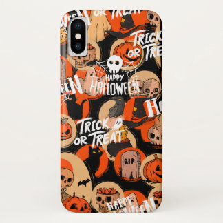 Funda Para iPhone X Vibraciones espeluznantes y lindas de Halloween