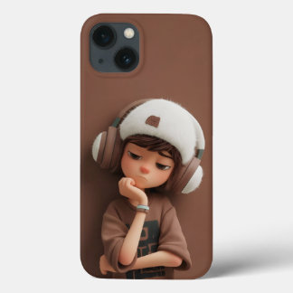 Funda Para iPhone 13 Vibraciones Relajantes: Chico Estético con Auricul