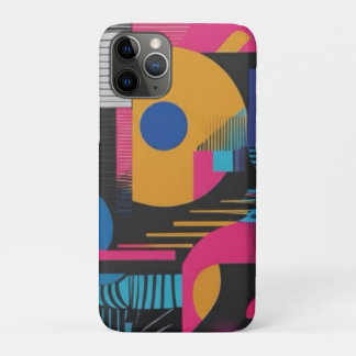 Funda Para iPhone 11 Pro Vibrant Abstract Geometry Glitch Pop Chaos Design 