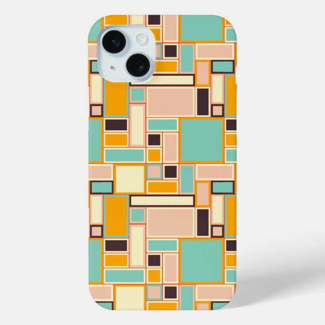 Funda De Case-Mate Para iPhone Vibrant abstract pattern with rectangles (Reverso )