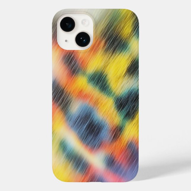 Funda De Case-Mate Para iPhone Vibrant Abstract Rainbow Streaks iPhone 14 Case  (Reverso )