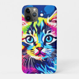 Funda Para iPhone 11 Pro Vibrant Neon Kitty Art