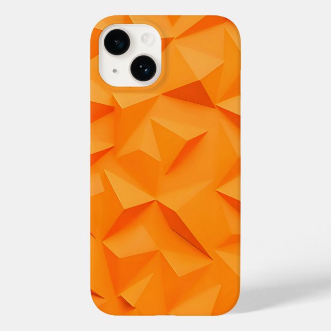 Funda De Case-Mate Para iPhone Vibrant Orange Geometric iPhone Case Stylish Matte (Reverso )