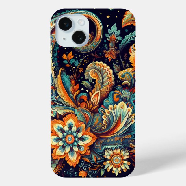 Funda De Case-Mate Para iPhone Vibrant Paisley Delight (Reverso )
