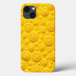 Funda Para iPhone 13 Vibrant Yellow Spiral iPhone Case Cool Look