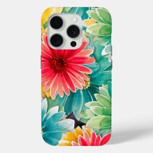 Funda Para iPhone 15 Pro Vibrante acuarela floral
