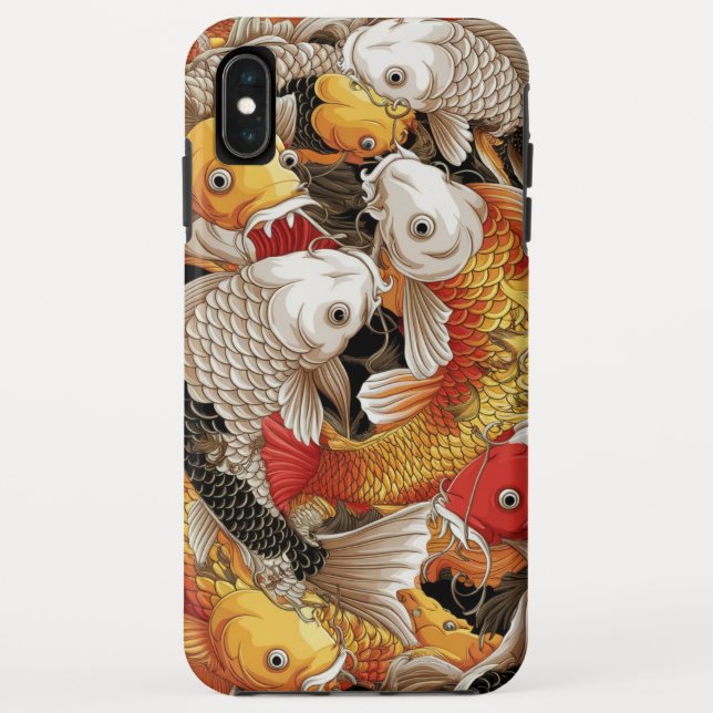 Funda De Case-Mate Para iPhone Vibrante armonía de Koi - Japonés Koi Fish Seamles (Reverso)