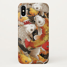 Funda Para iPhone X Vibrante armonía de Koi - Japonés Koi Fish Seamles