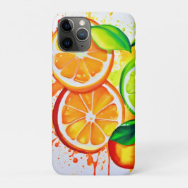 Funda Para iPhone 11 Pro Vibrante Arte de Esplash de Frutas de Citrus