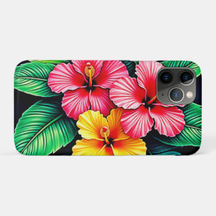 Funda Para iPhone 11 Pro Vibrante arte tropical hibiscus