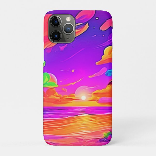 Funda De Case-Mate Para iPhone Vibrante atardecer tropical (Reverso)