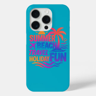 Funda Para iPhone 15 Pro Vibrante Collage de tipografía de verano con fósfo