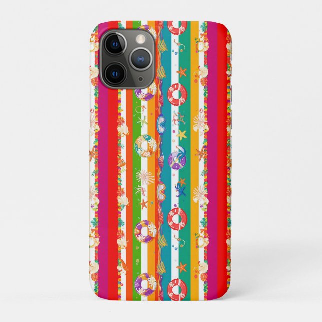 Funda De Case-Mate Para iPhone Vibrante Diseño Temático De Playa De Verano (Reverso)
