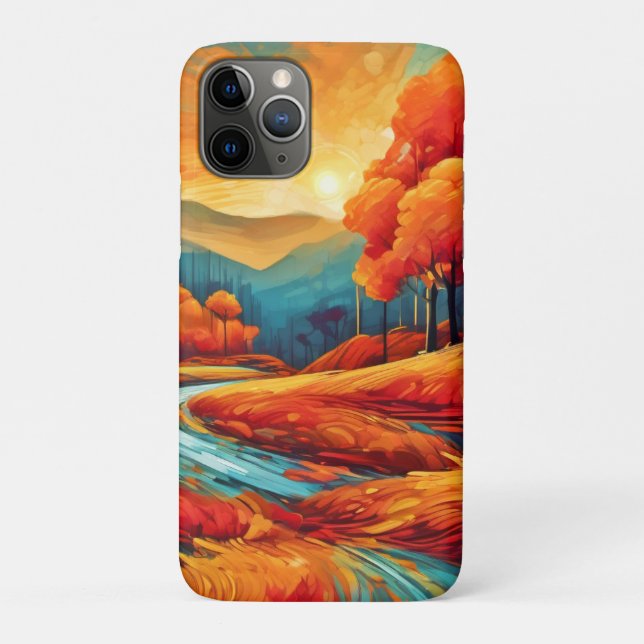 Funda De Case-Mate Para iPhone Vibrante escena del río Cae (Reverso)