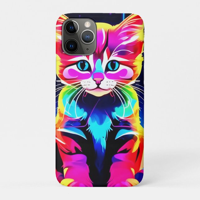 Funda De Case-Mate Para iPhone Vibrante imagen de gato (Reverso)