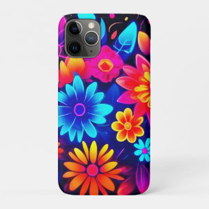 Funda Para iPhone 11 Pro Vibrante Neon Floral Art